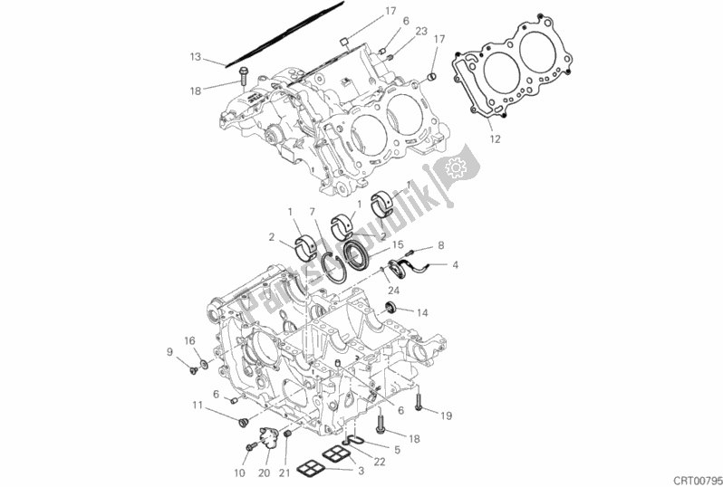 All parts for the 09d - Half-crankcases Pair of the Ducati Superbike Panigale V4 S Thailand 1100 2019